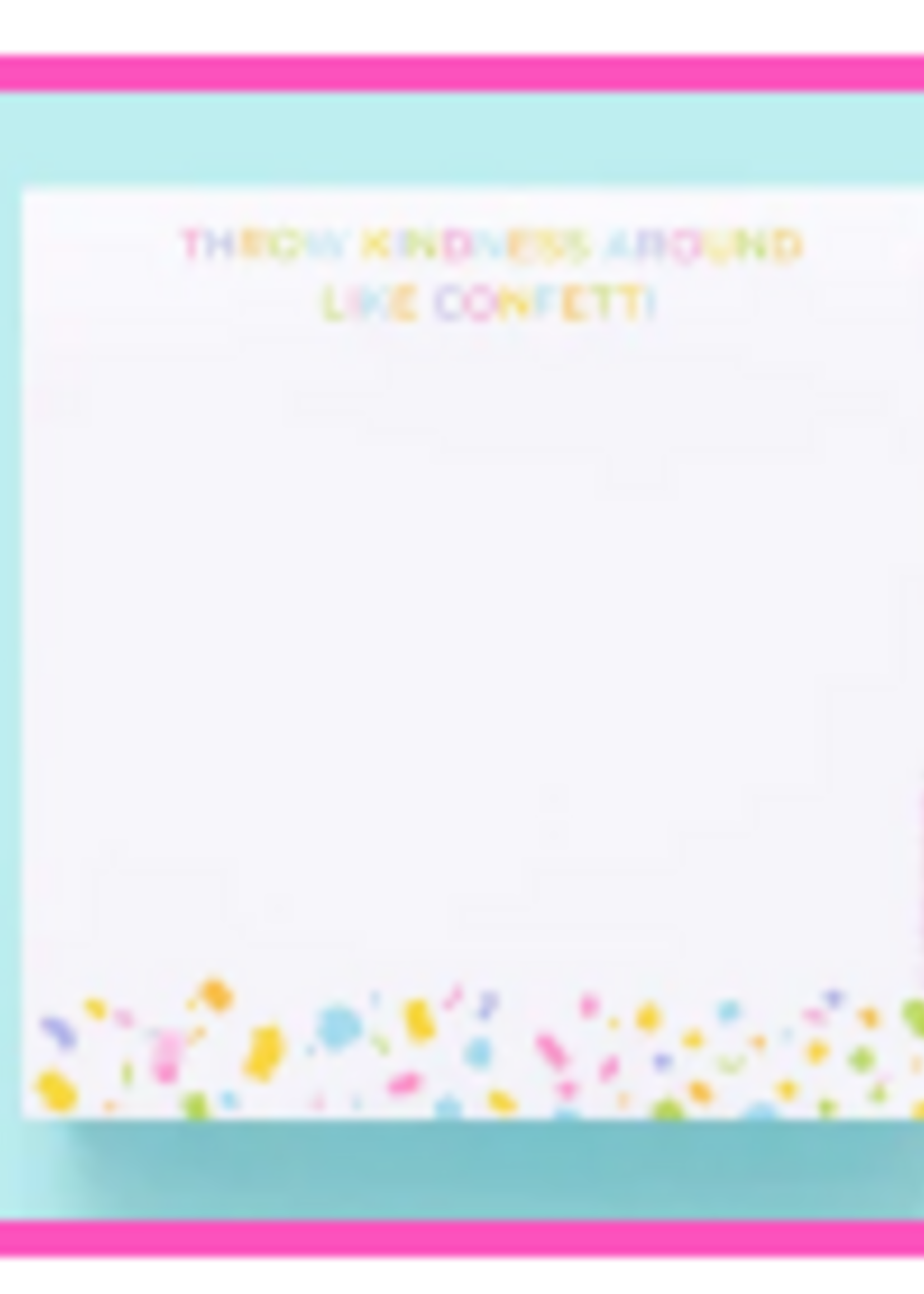 Taylor Elliott Designs T Elliott Designs Sticky Note Pad Kindness Confetti