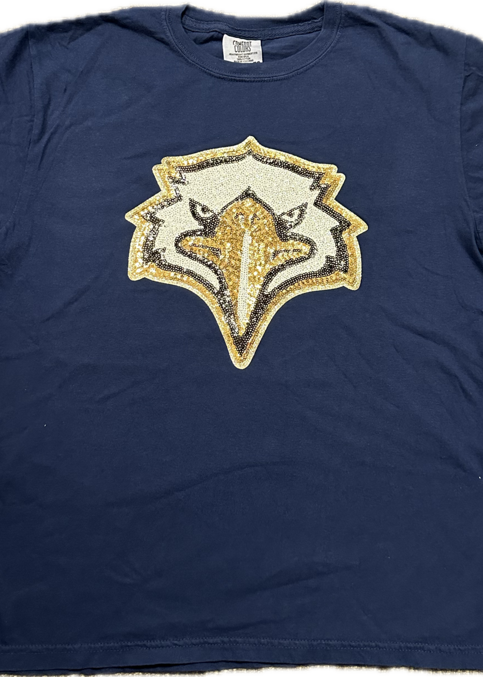 Comfort Colors 6J Threads Sequin Eagle Head Tee Navy