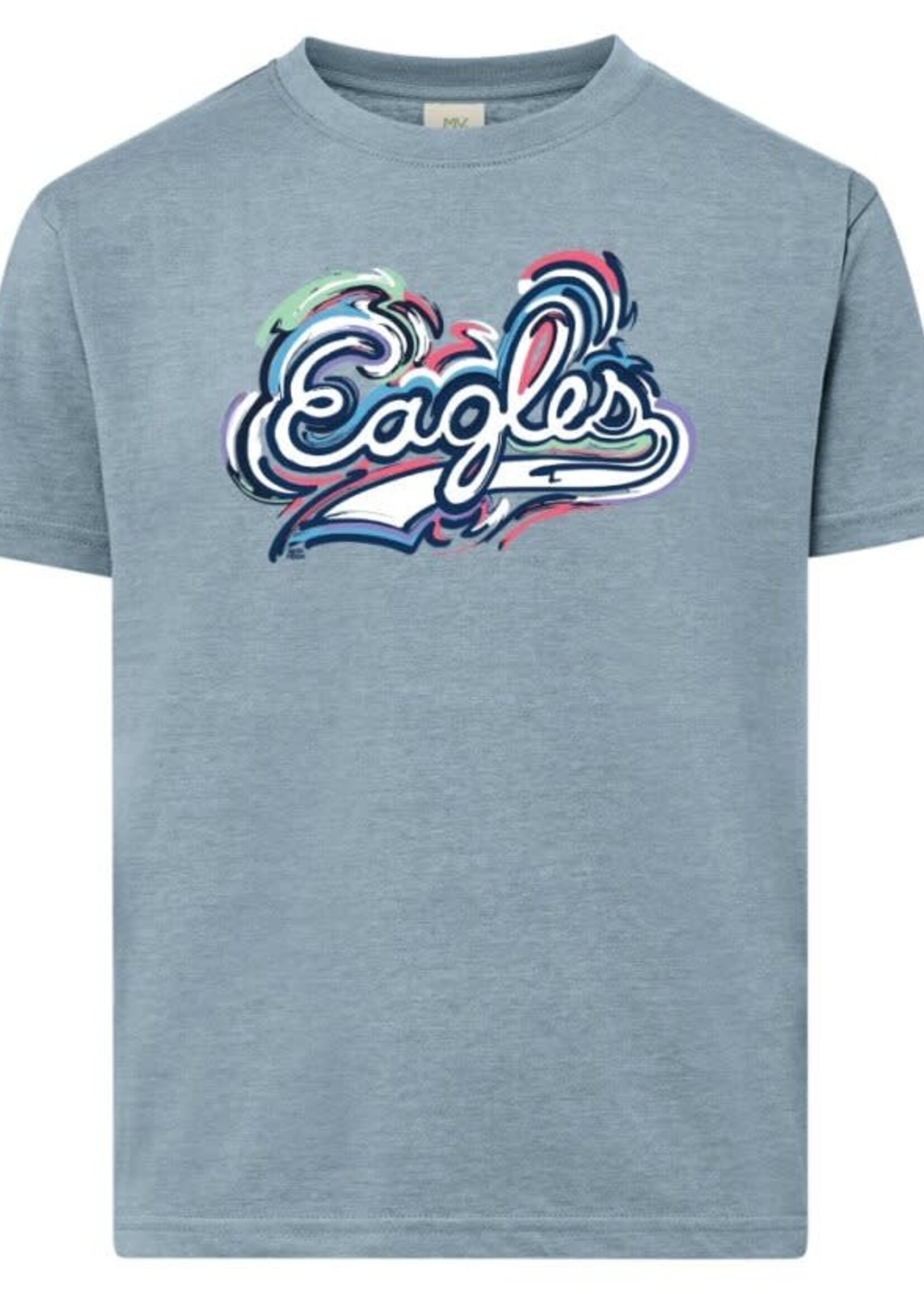 MV Sport MV Sport Light Denim Tee with Painted Eagles
