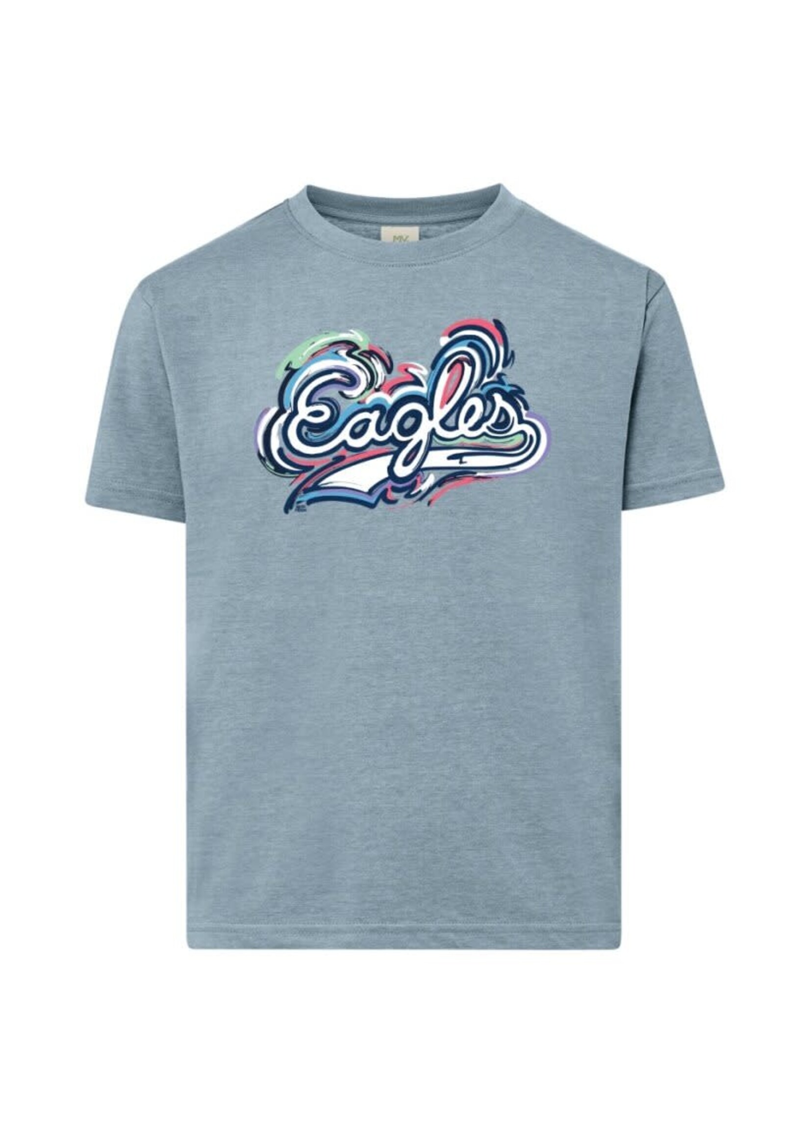 MV Sport MV Sport Light Denim Tee with Painted Eagles