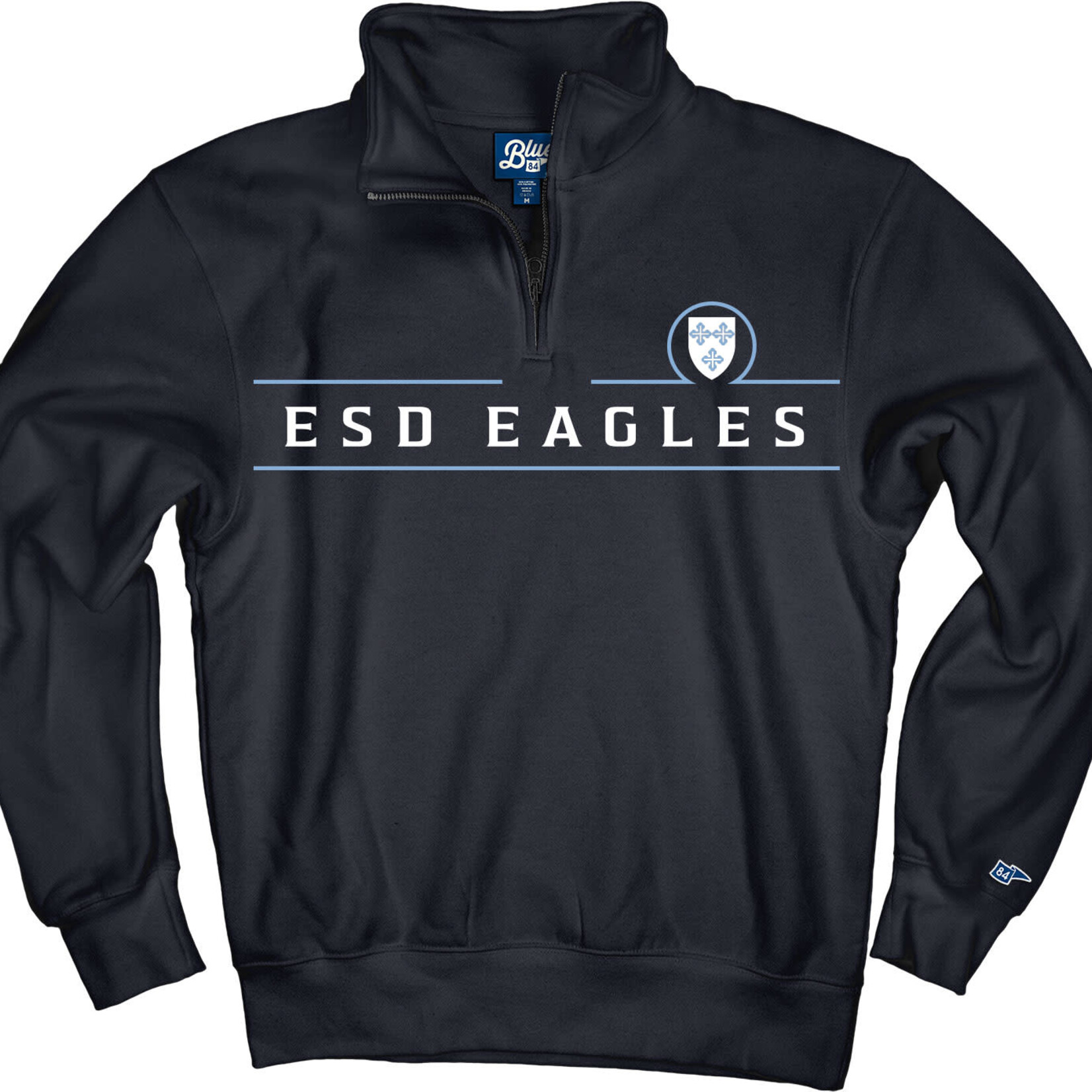 Blue 84 Big Detroit 1/4 Zip Pullover ESD EAGLES with Shield