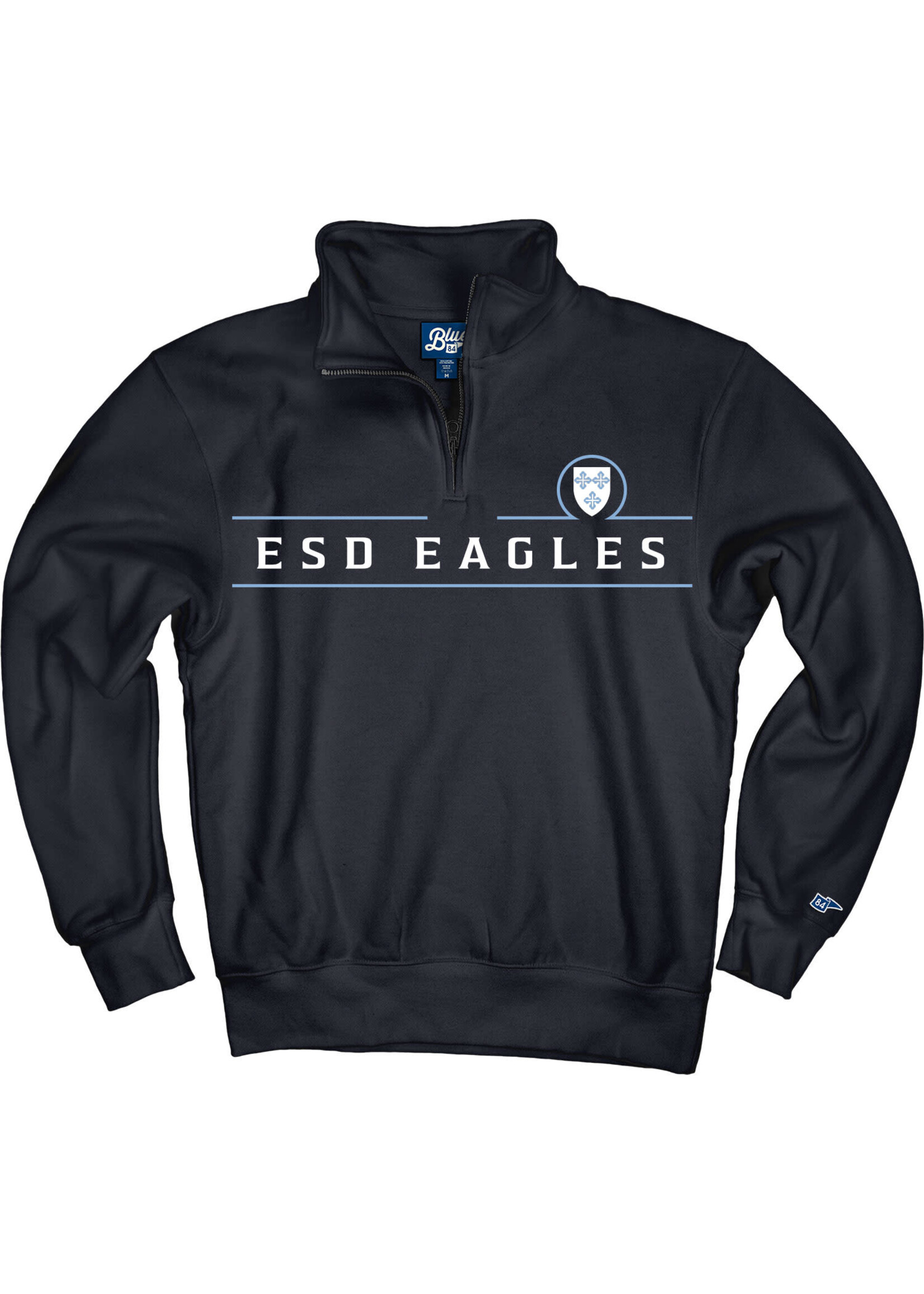 Blue 84 Big Detroit 1/4 Zip Pullover ESD EAGLES with Shield