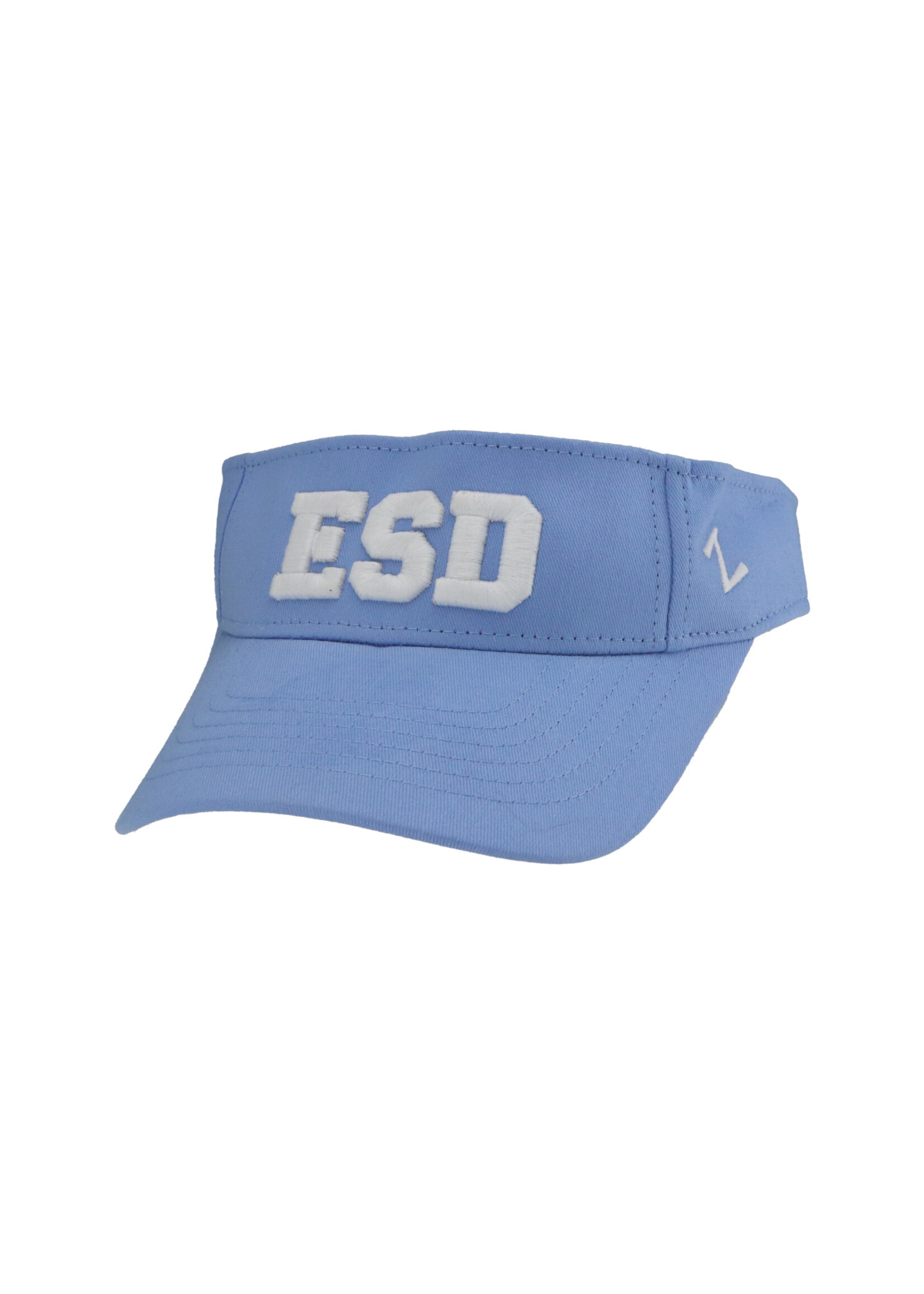 Zephyr Visor Carolina Blue with ESD in White
