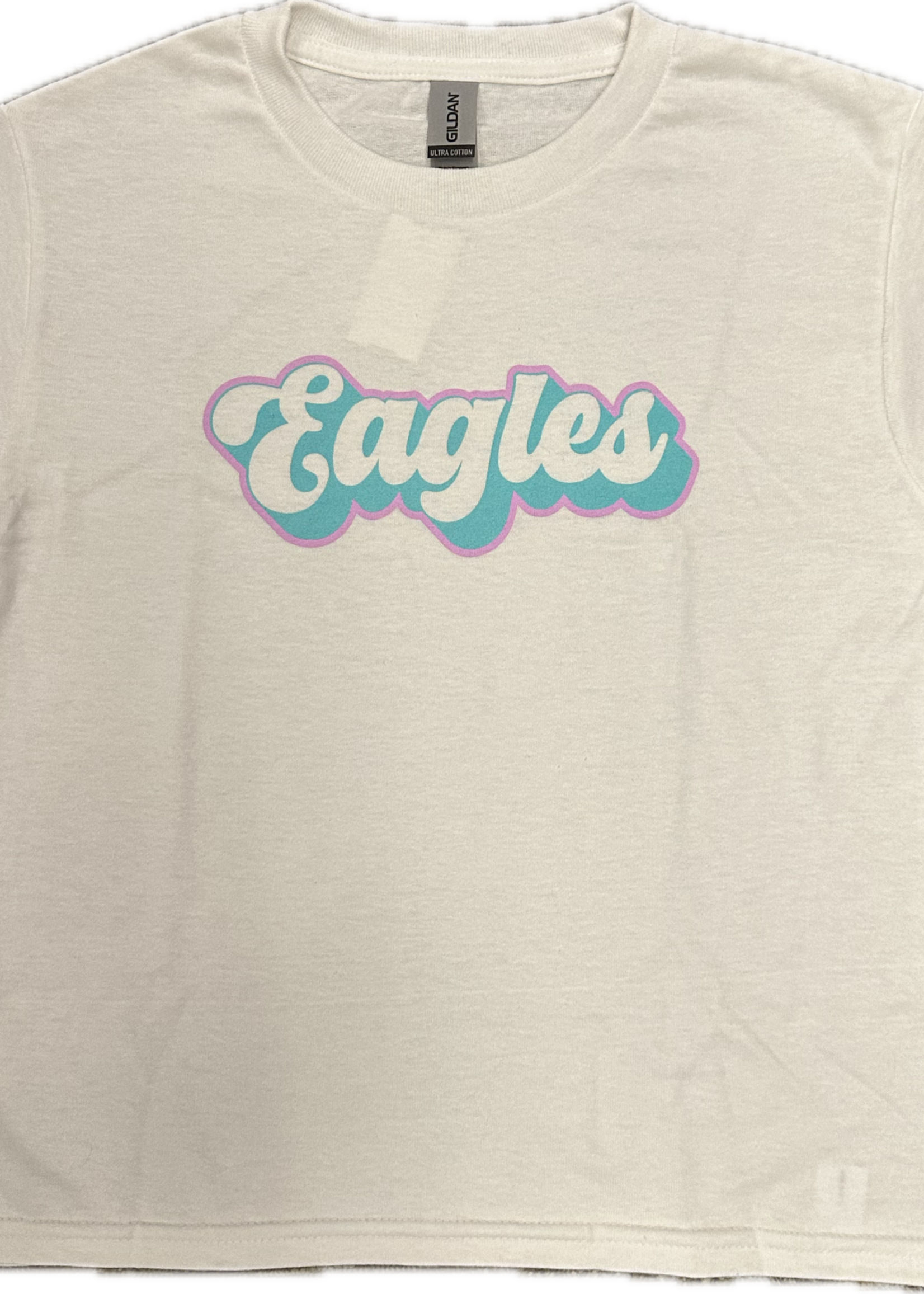 Gildan EN T-Shirt White with Script Eagles and Shadow Drop