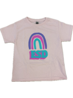 Gildan EN T-Shirt Blossom Pink with Three Color Rainbow over ESD