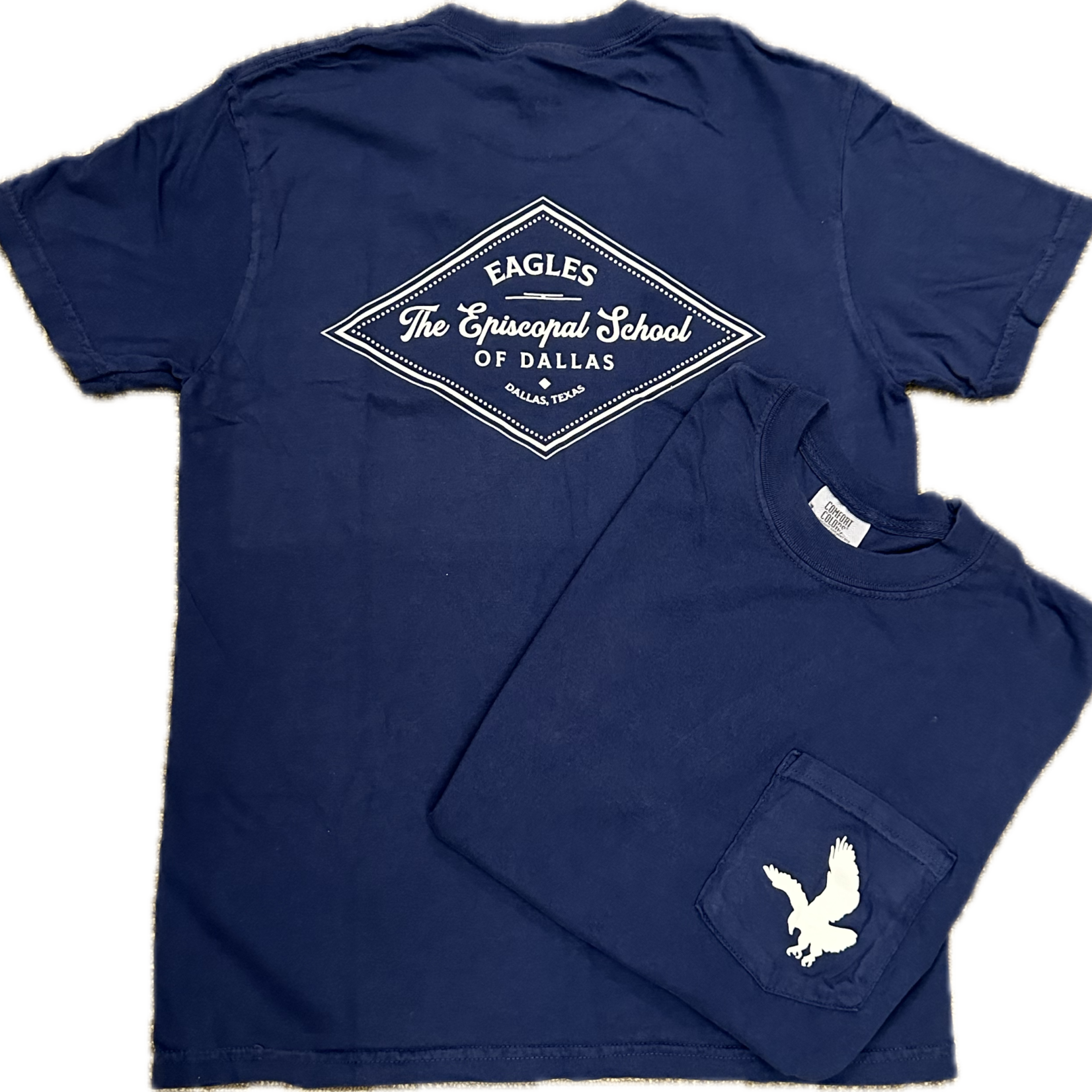 Comfort Colors EN T-Shirt Pocket Navy with White Diamond Graphic