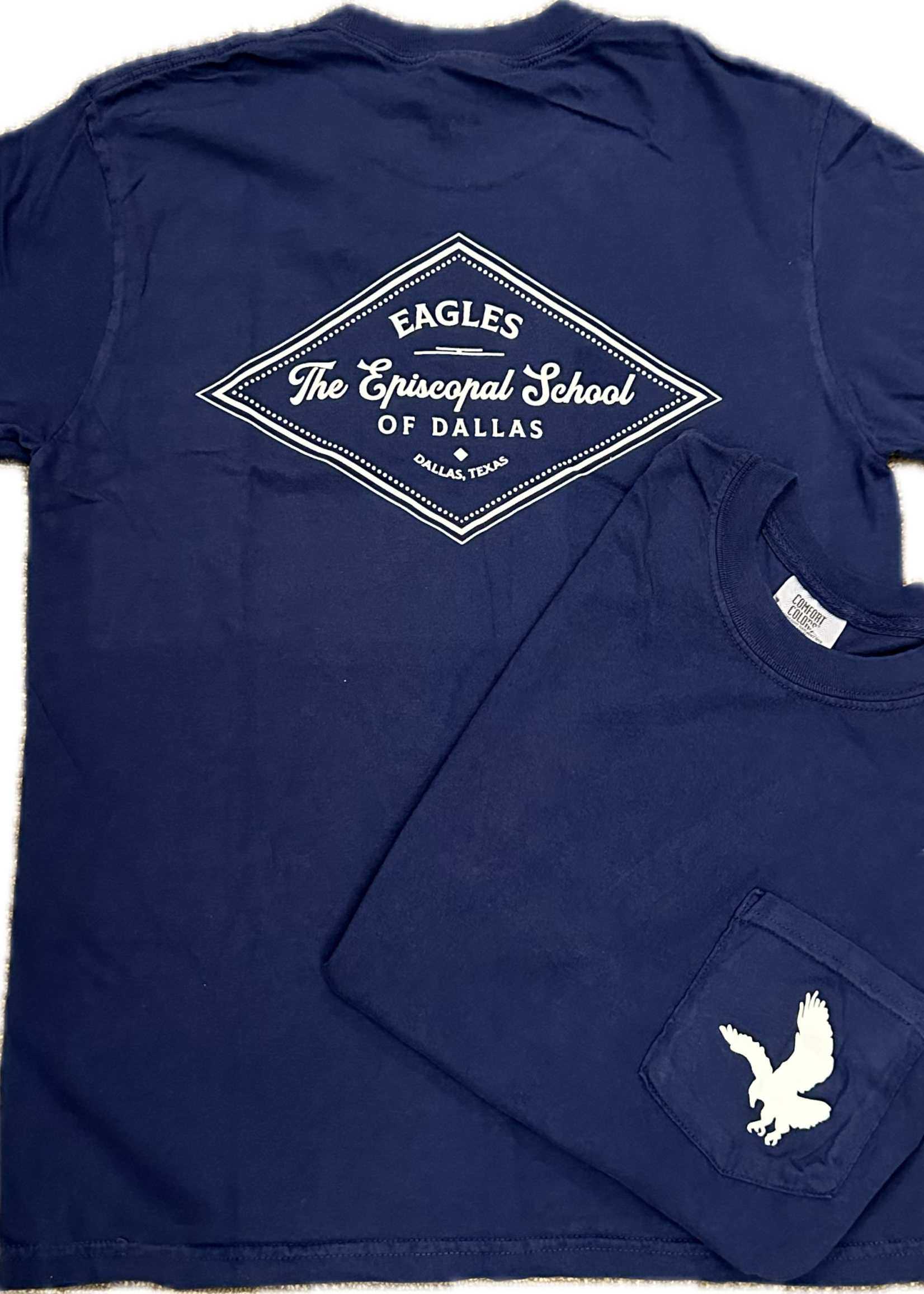 Comfort Colors EN T-Shirt Pocket Navy with White Diamond Graphic