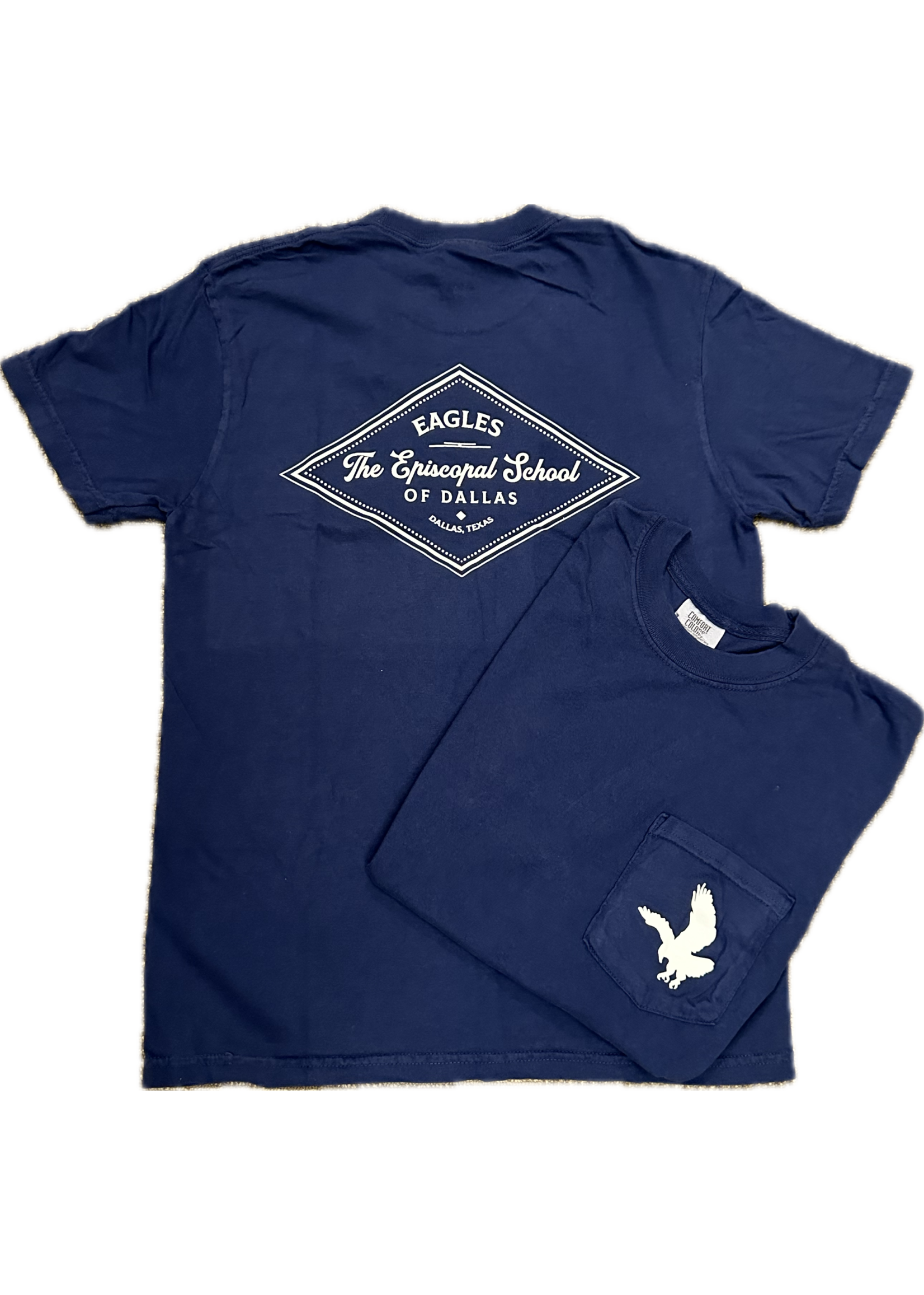 Comfort Colors EN T-Shirt Pocket Navy with White Diamond Graphic