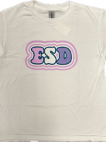 Gildan EN T-Shirt White with  Pastel ESD and Two Outlines