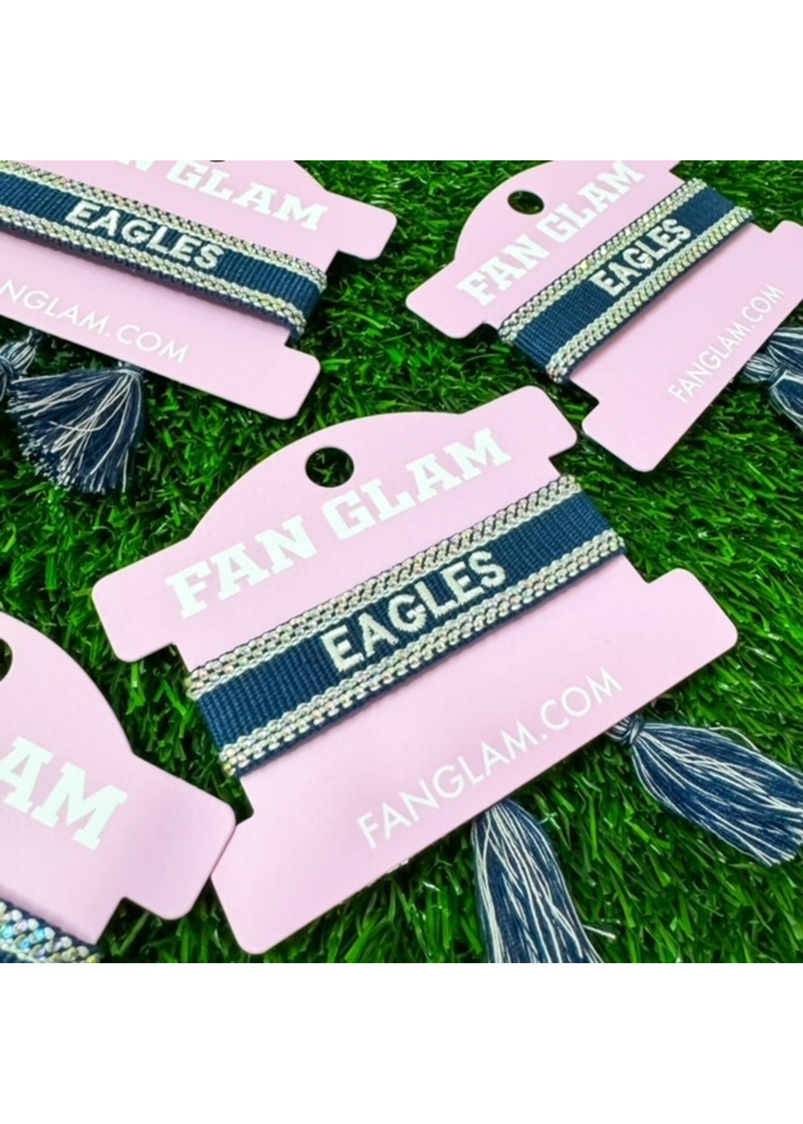 Fan Glam Rhinestone Tassel Bracelet Navy Eagles