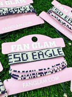 Fan Glam Beaded Tassel Bracelet ESD Eagles Navy White