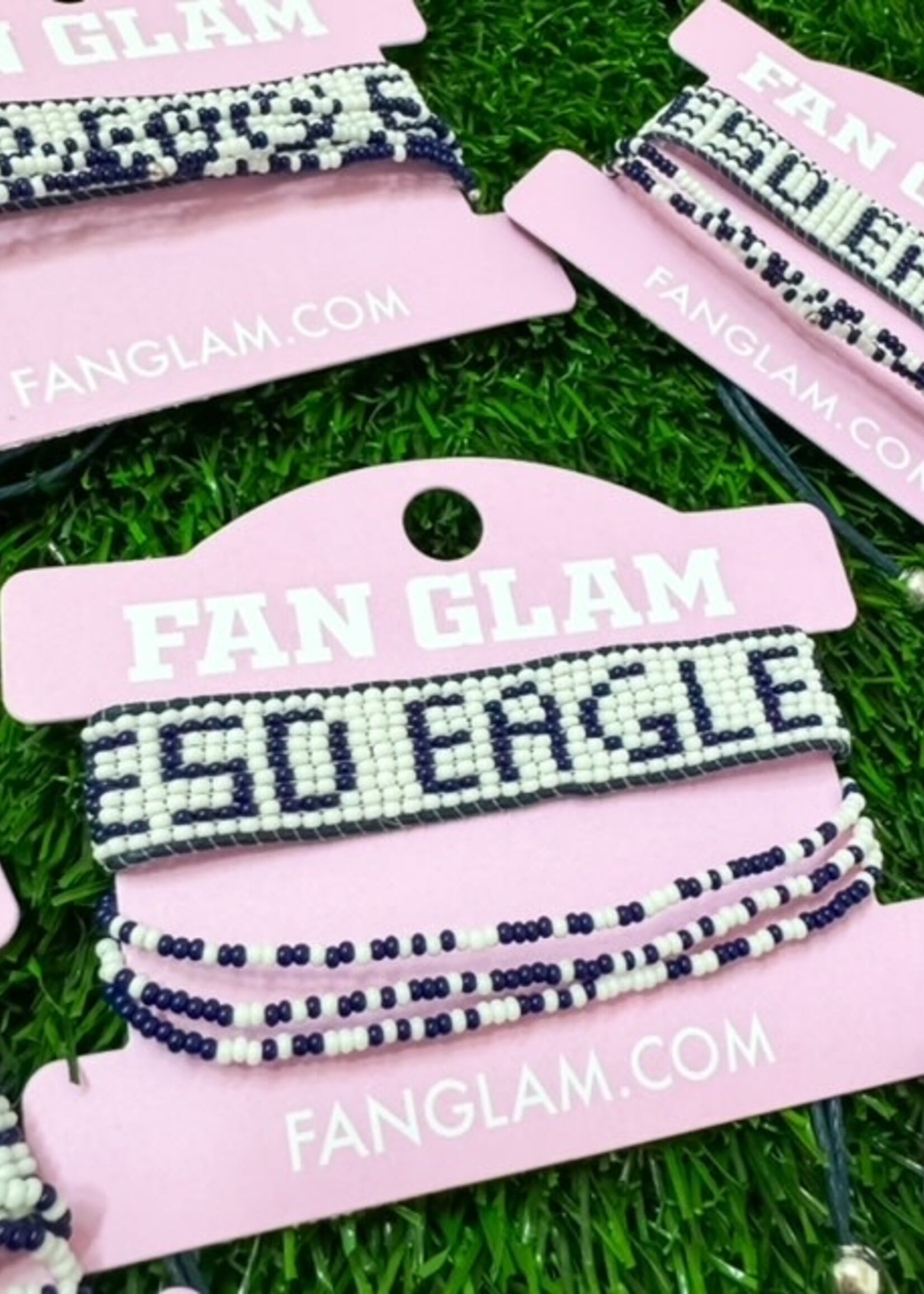 Fan Glam Beaded Tassel Bracelet ESD Eagles Navy White