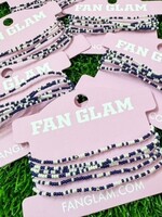 Fan Glam Stack of 6 Stretchy Bracelets Navy White