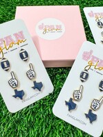 Fan Glam Game Day Enamel Set 3 Football/Foam Finger/Helmet