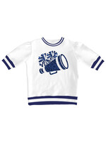 Azarhia AZARHIA Sequin Megaphone Top White with Navy