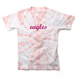 Wes and Willy Pink Tie Dye Tee with Script Eagles