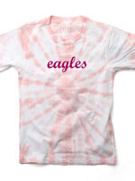 Wes and Willy Pink Tie Dye Tee with Script Eagles