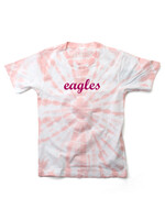 Wes and Willy Pink Tie Dye Tee with Script Eagles