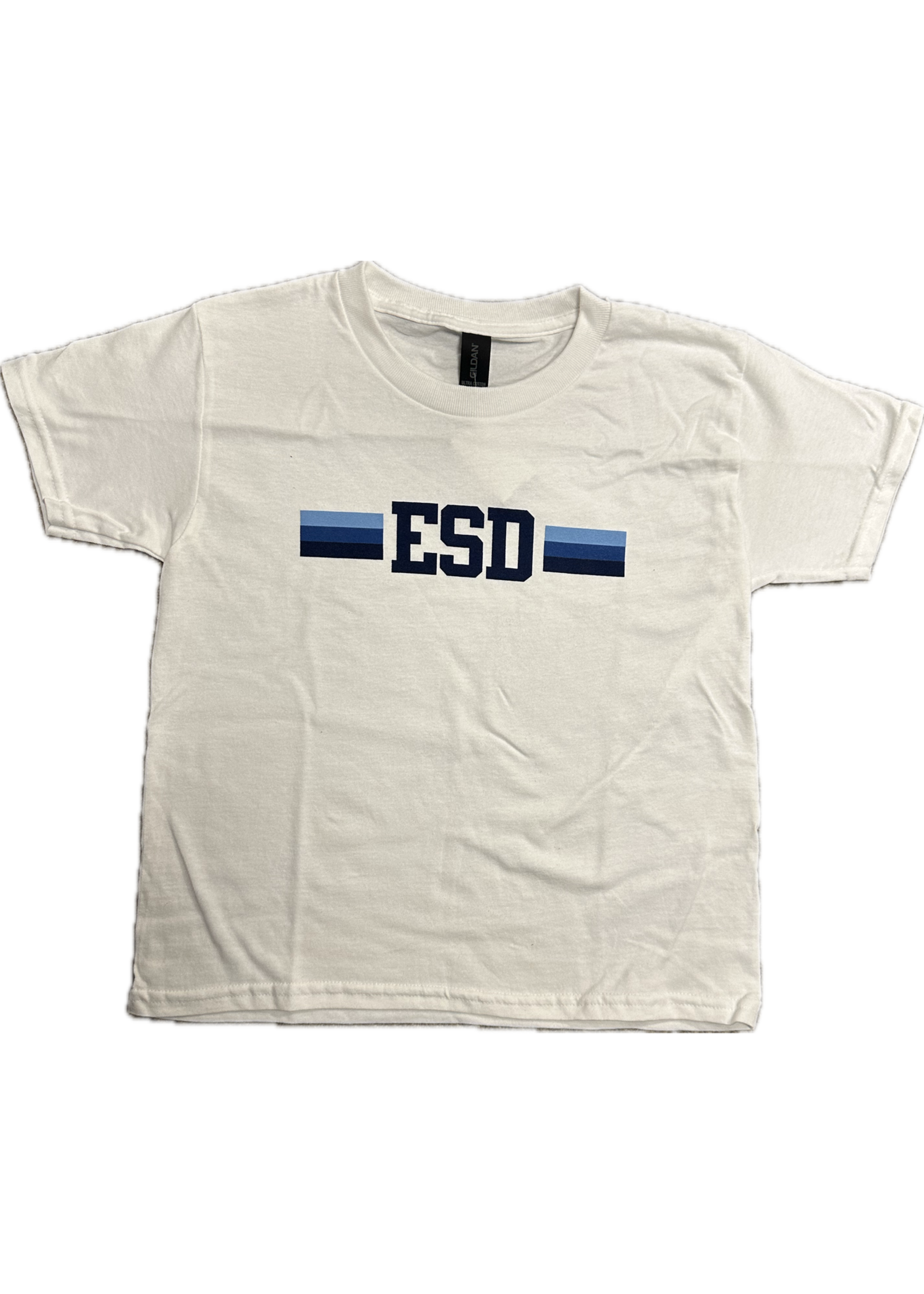 EN T-Shirt White Blue Ombre Stripe ESD