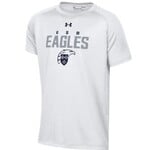 GFS U-A Tech Tee White with Gray EAGLES and Eagle Shield