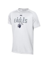GFS U-A Tech Tee White with Gray EAGLES and Eagle Shield