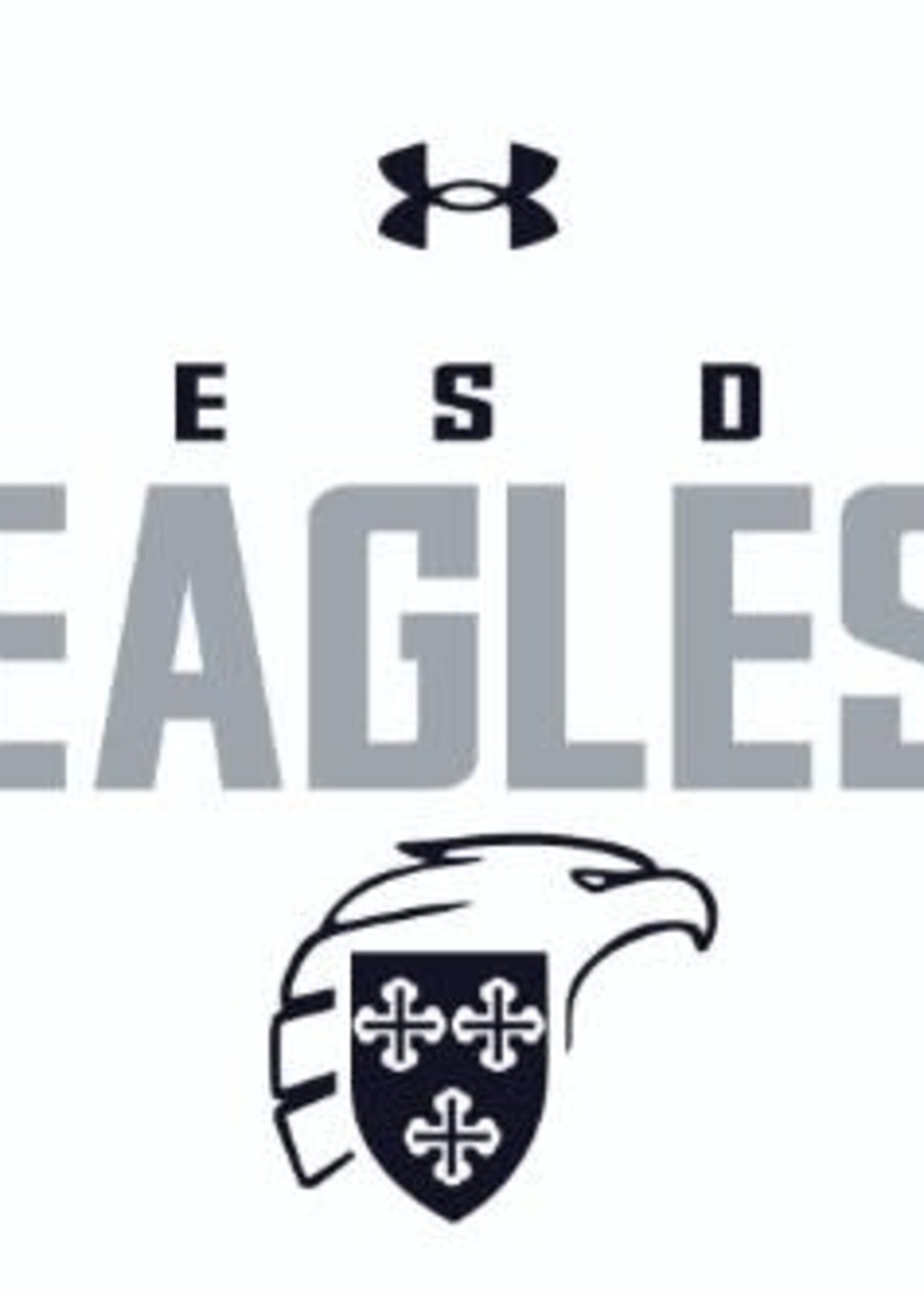 GFS U-A Tech Tee White with Gray EAGLES and Eagle Shield