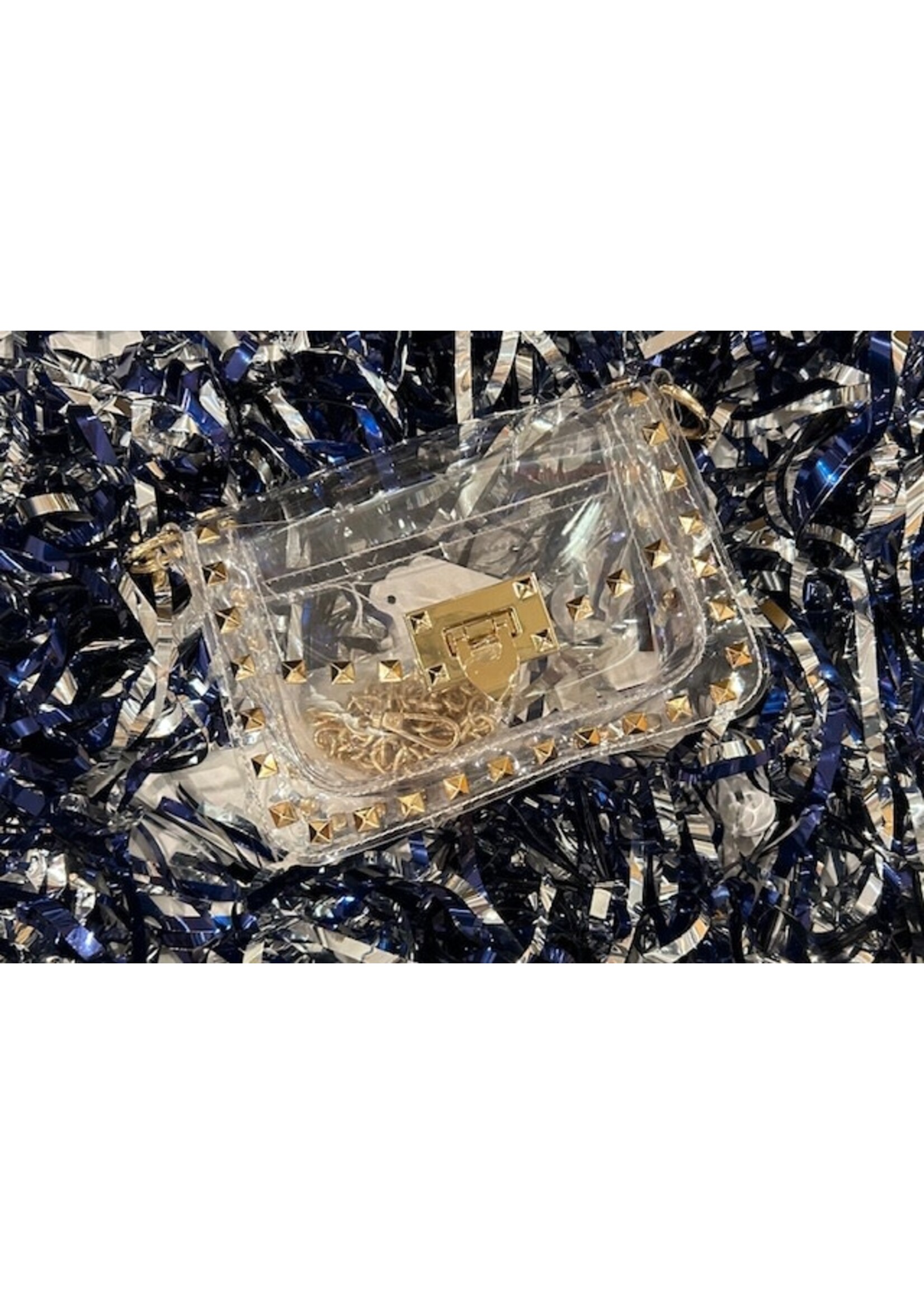 M and M Jackie Studded Clear Bag