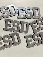Emblem Art ESD Chrome Car Decal 2x4