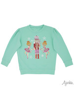 AZARHIA Holly Sweatshirt Dk Mint Sequin Nutcracker Ballerinas