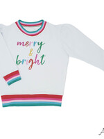 AZARHIA Holly Sweatshirt White with Glitter Merry & Bright