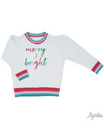 AZARHIA Holly Sweatshirt White with Glitter Merry & Bright