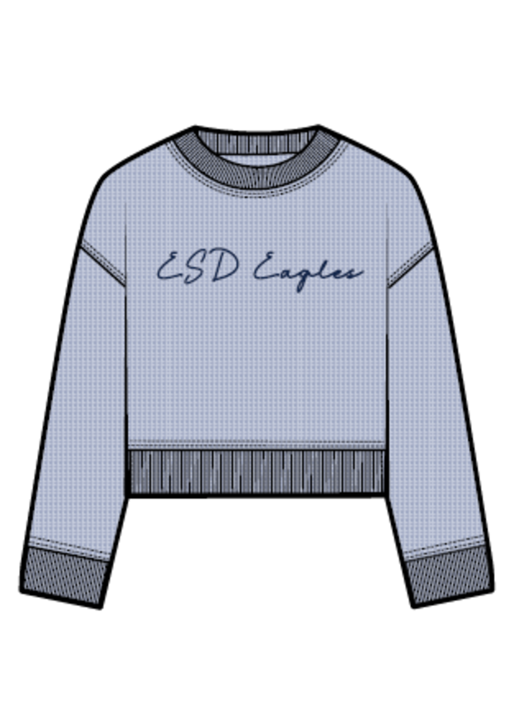 chicka-d chicka-d Cool Down Cropped Pullover Ink ESD Eagles