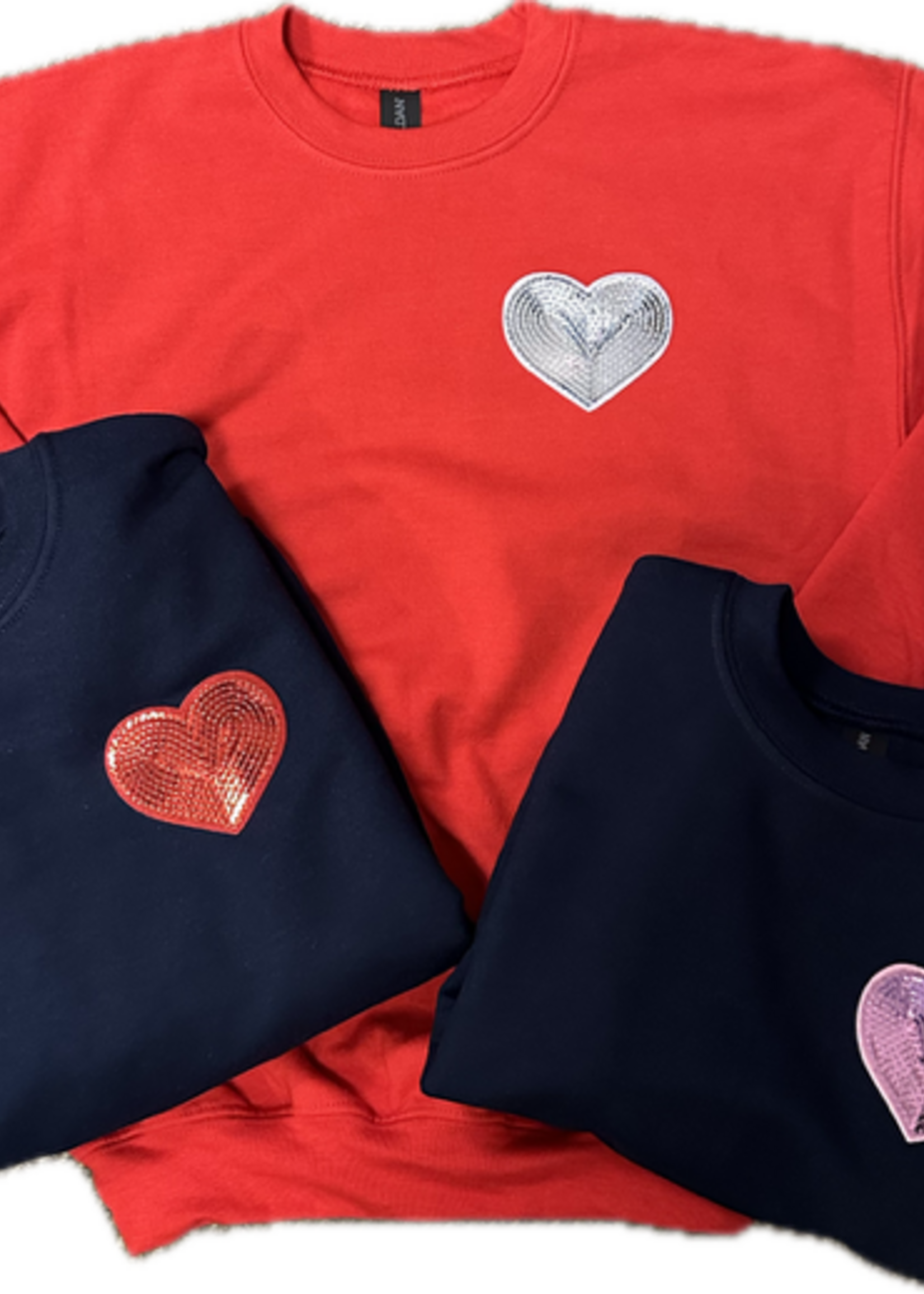 6J Threads Small Sequin Heart Sweatshirt Assorted
