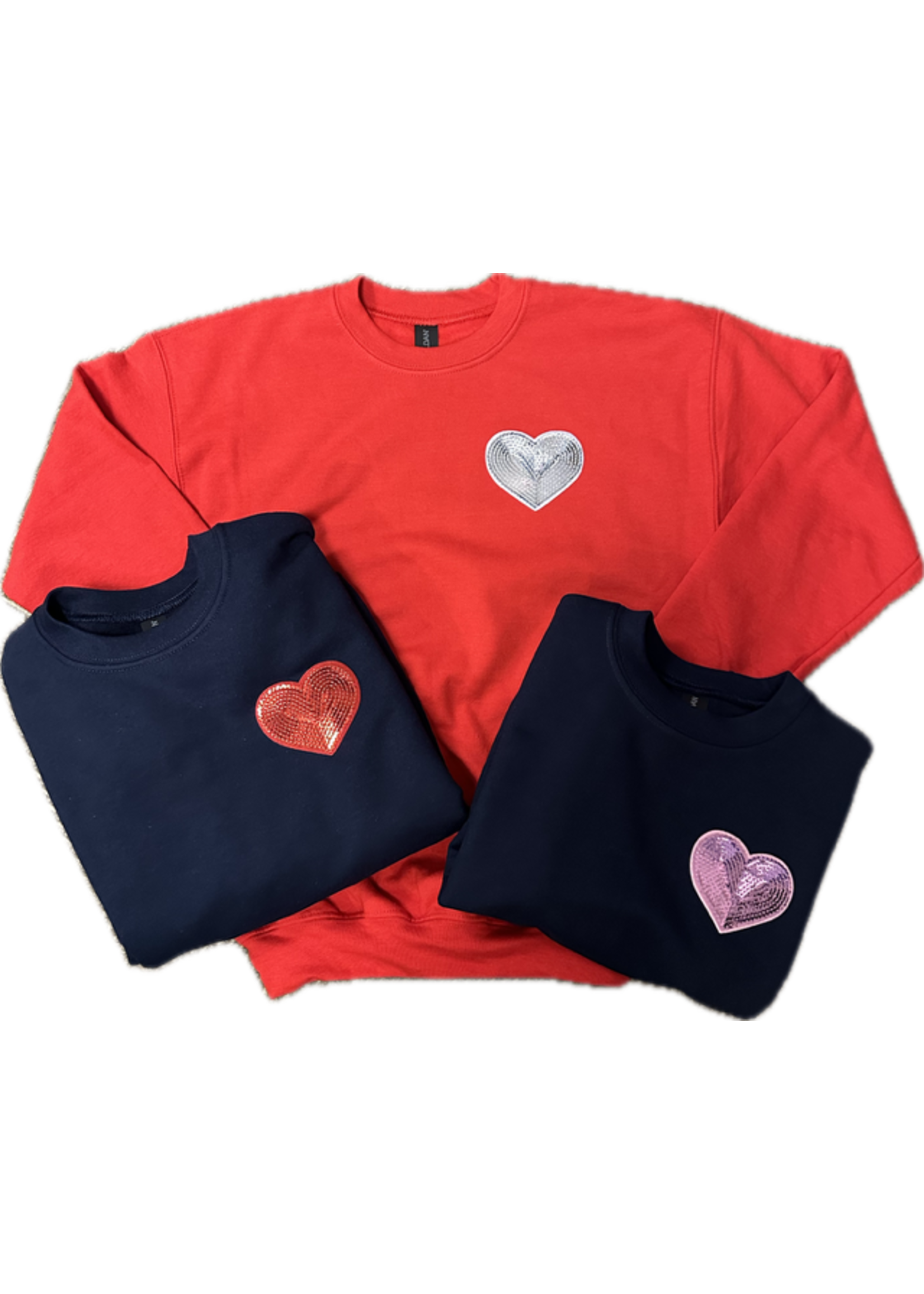 6J Threads Small Sequin Heart Sweatshirt Assorted