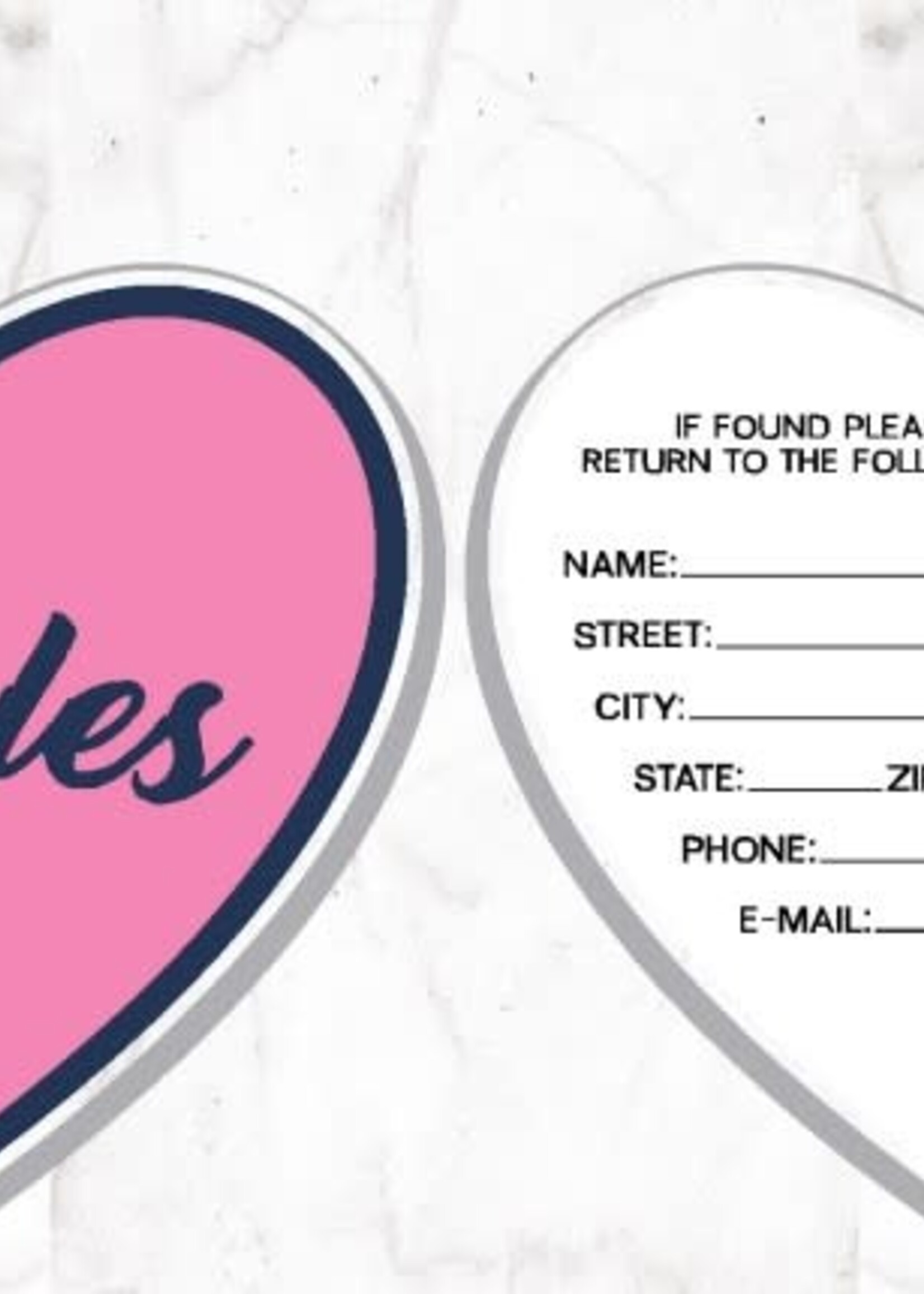 CDI Corp Heart Pink Acrylic Bag Tag