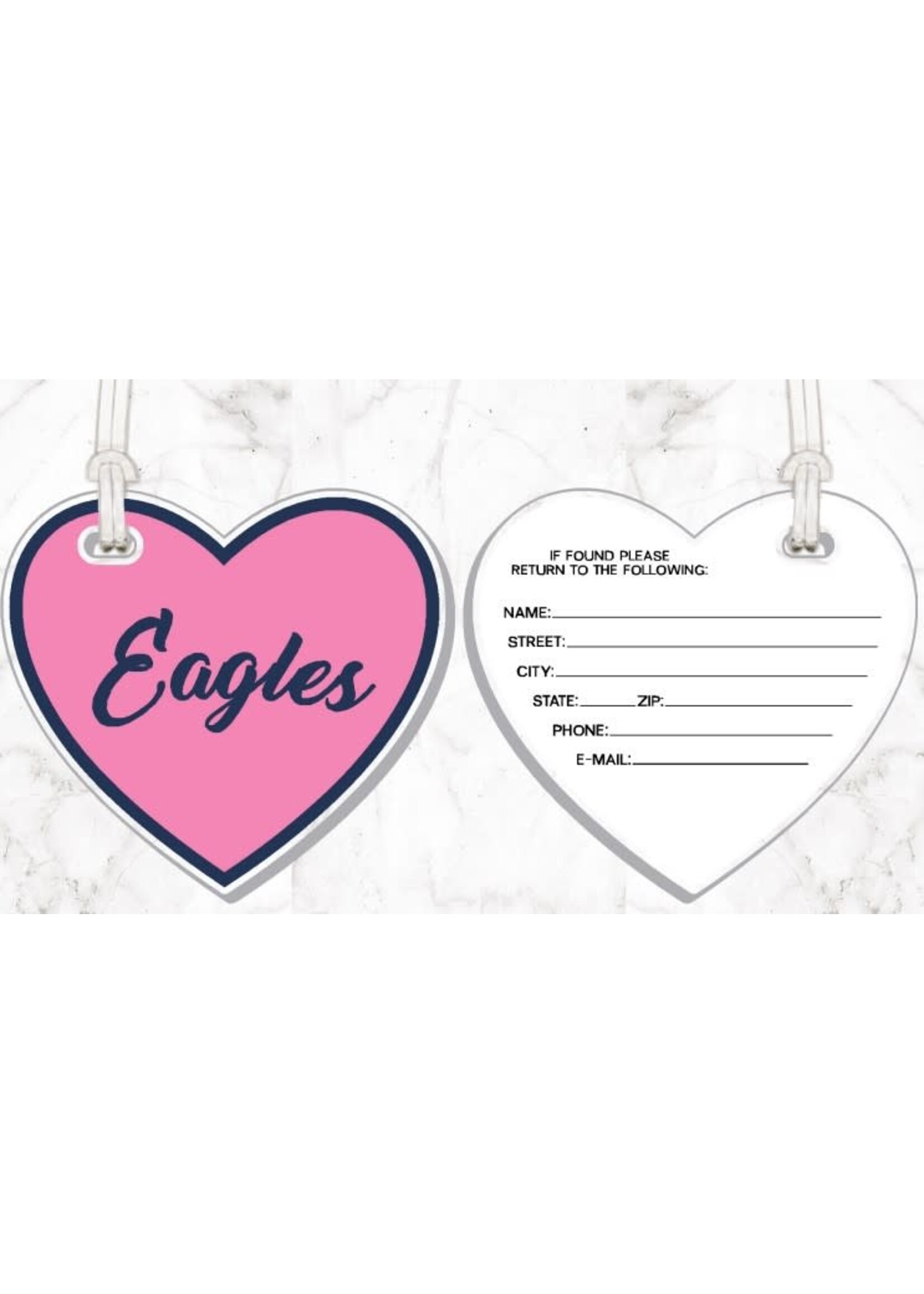 CDI Corp Heart Pink Acrylic Bag Tag