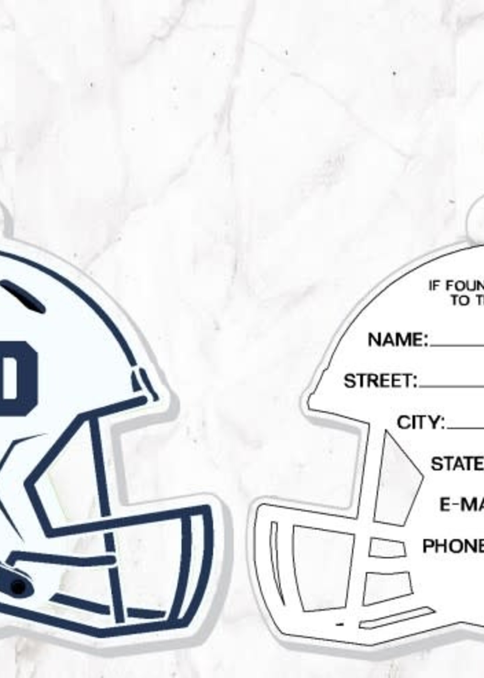 CDI Corp Football Helmet White Acrylic Bag Tag