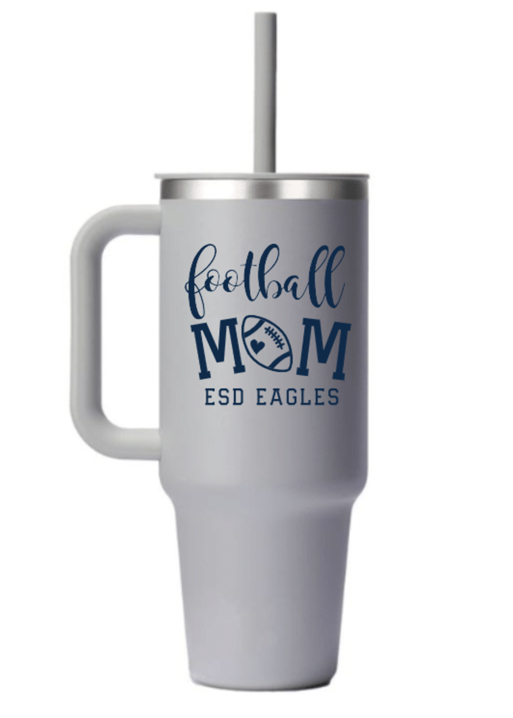 2025 Football Mom Hydroflask 40 ounce (Navy & Gray)