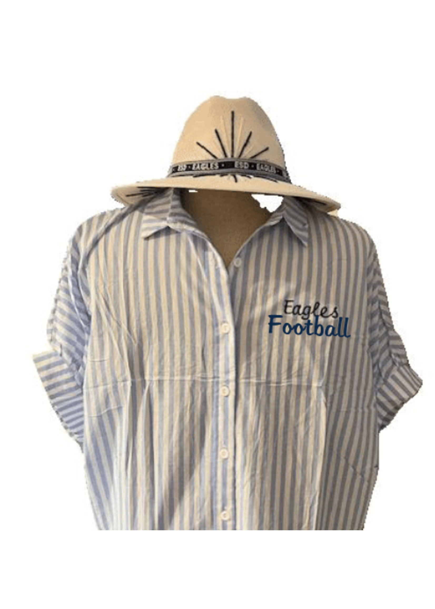 2025 Blue/White Striped ESD Football Blouse