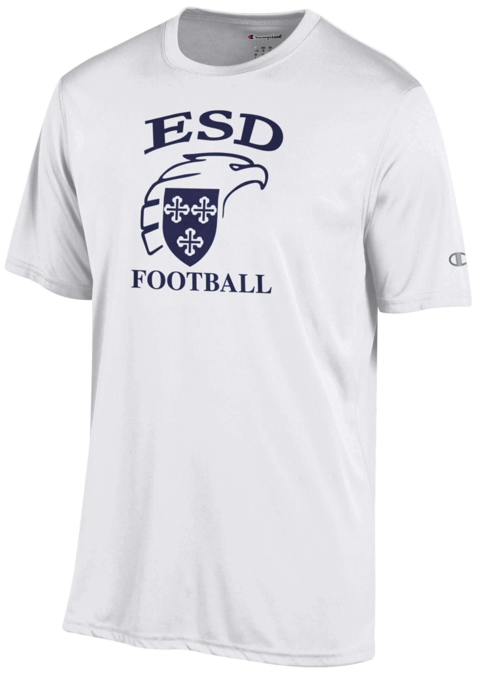 Champion Mens Athletic Tee White FOOTBALL