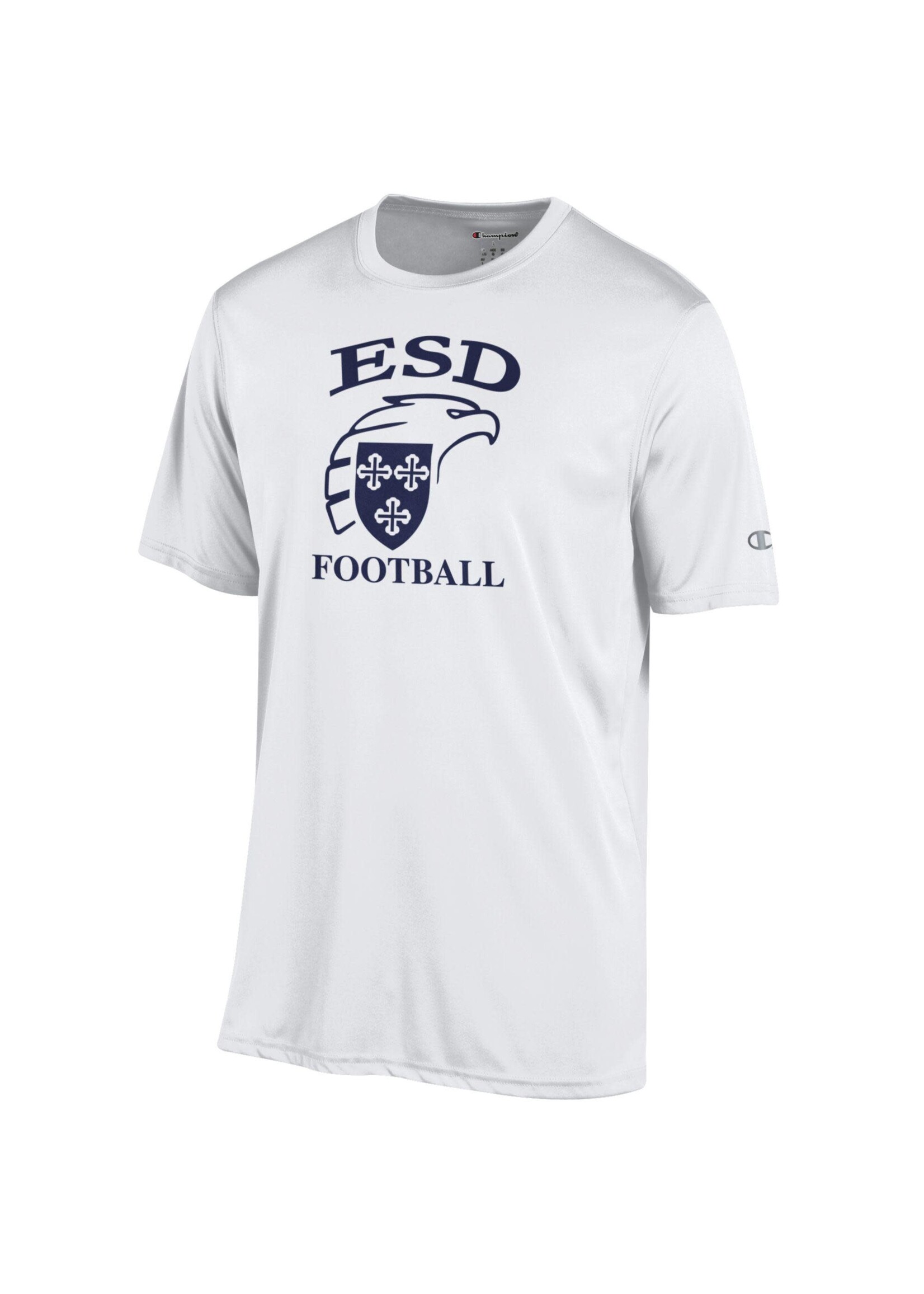 Champion Mens Athletic Tee White FOOTBALL