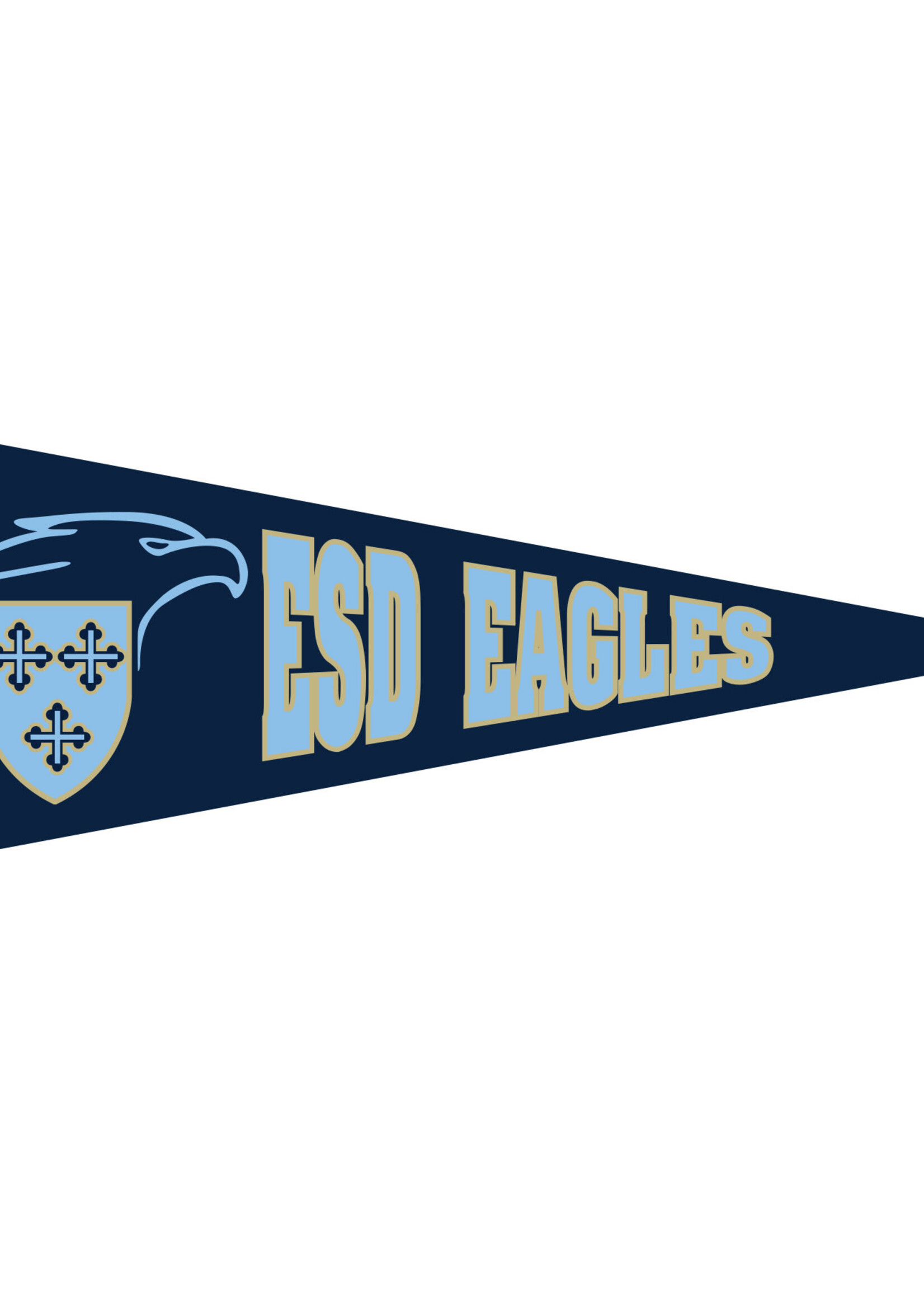 Neil Enterprises Neil Enterprises 9x24 Navy Pennant with Lt Blue and Gold