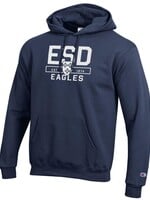 Champion PB Hoodie ESD over Shield and EAGLES Navy