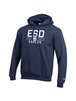 Champion PB Hoodie ESD over Shield and EAGLES Navy