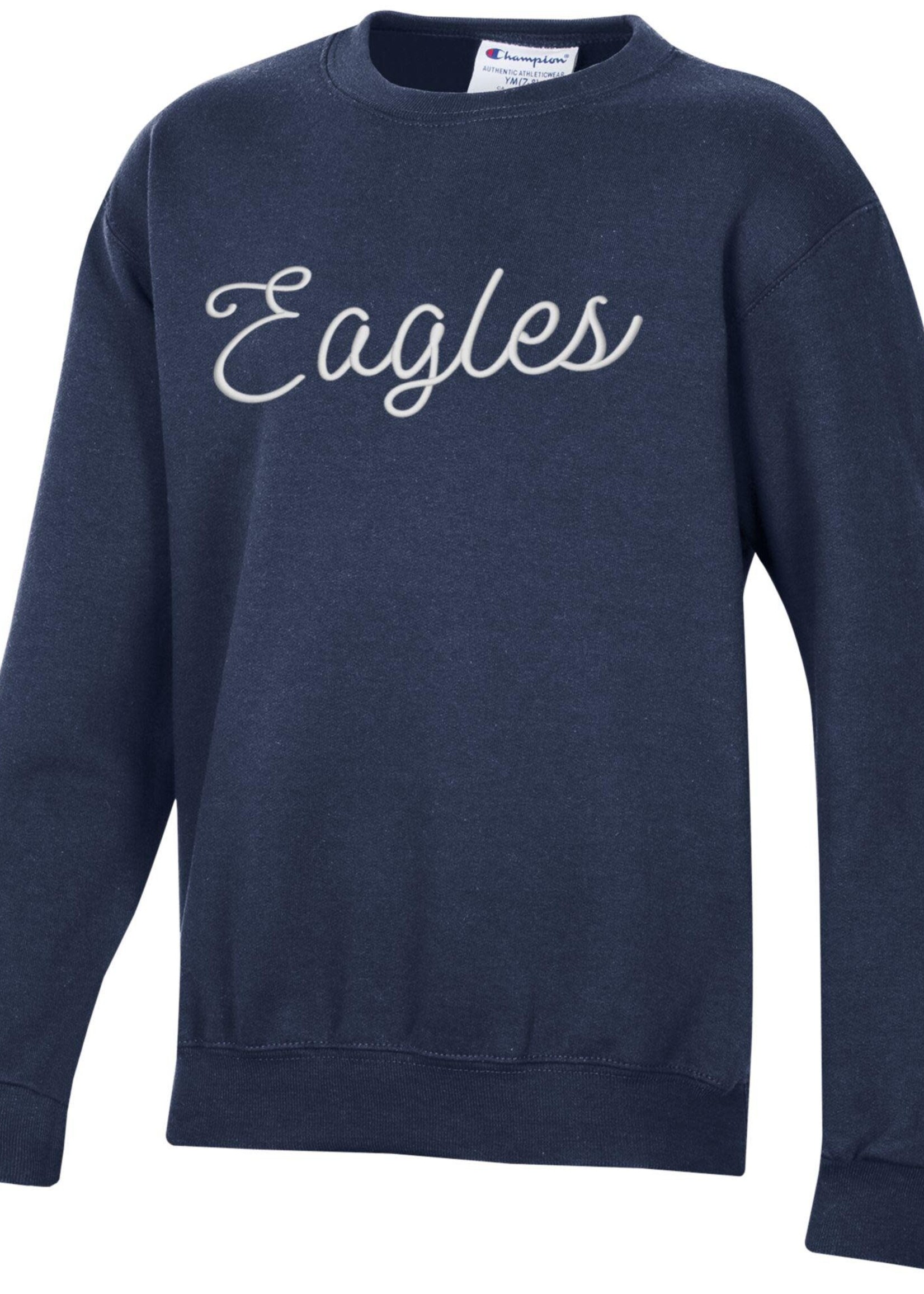 Champion PB Fleece Crew Navy with Script Eagles