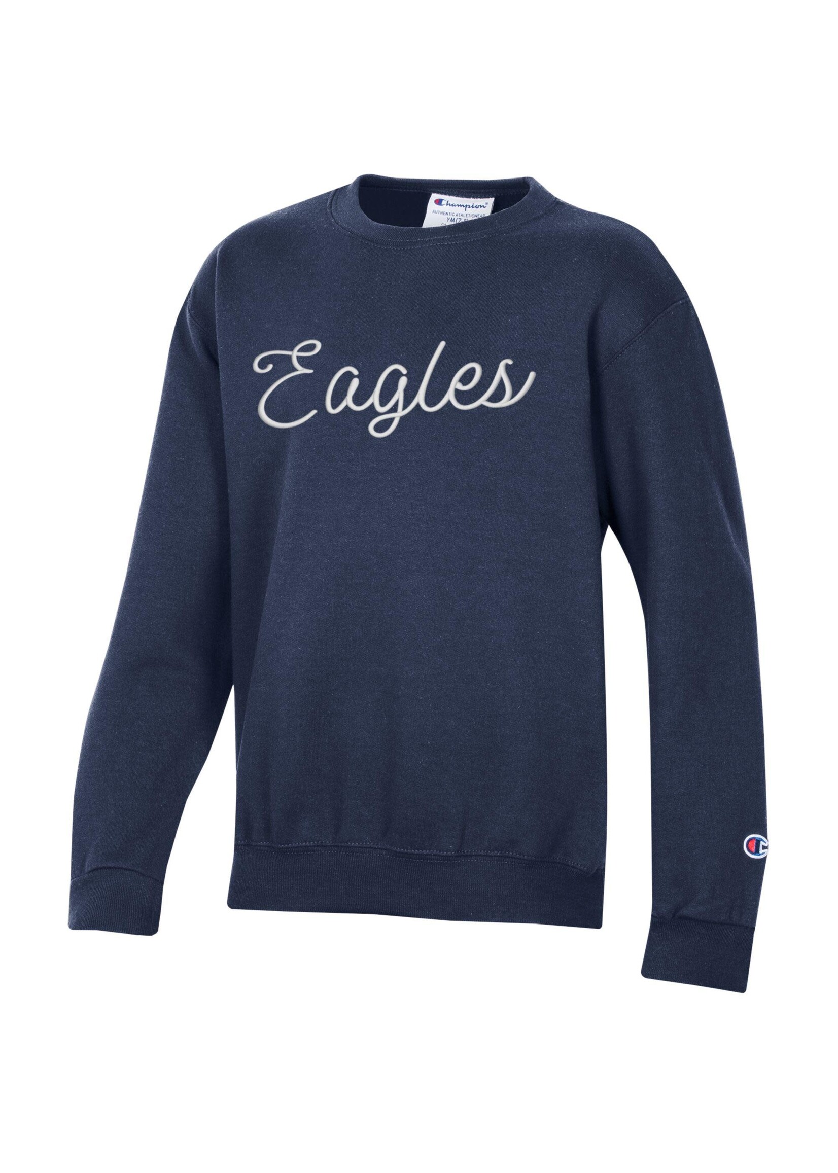 Champion PB Fleece Crew Navy with Script Eagles