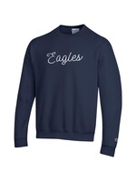 Champion Youth PB Fleece Crew Navy with Script Eagles