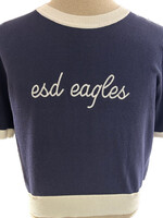 Ellsworth + Ivey SS Sweater Navy/White with Chainstitch eagles