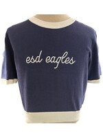 Ellsworth + Ivey SS Sweater Navy/White with Chainstitch eagles