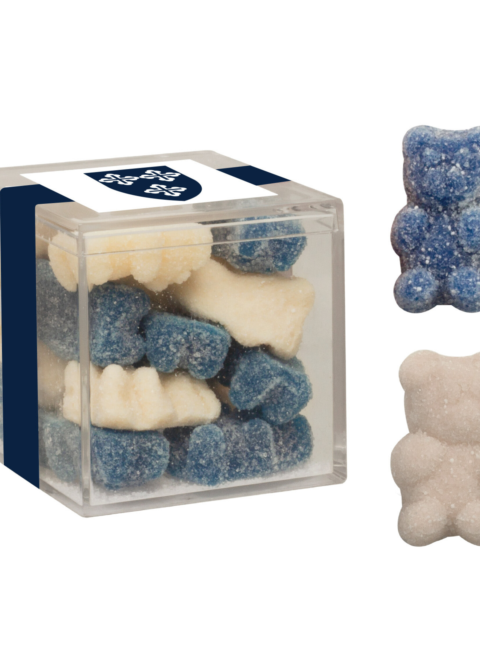 Neil Enterprises Neil Enterprises Acrylic Cube with Gummy Bears Navy and White
